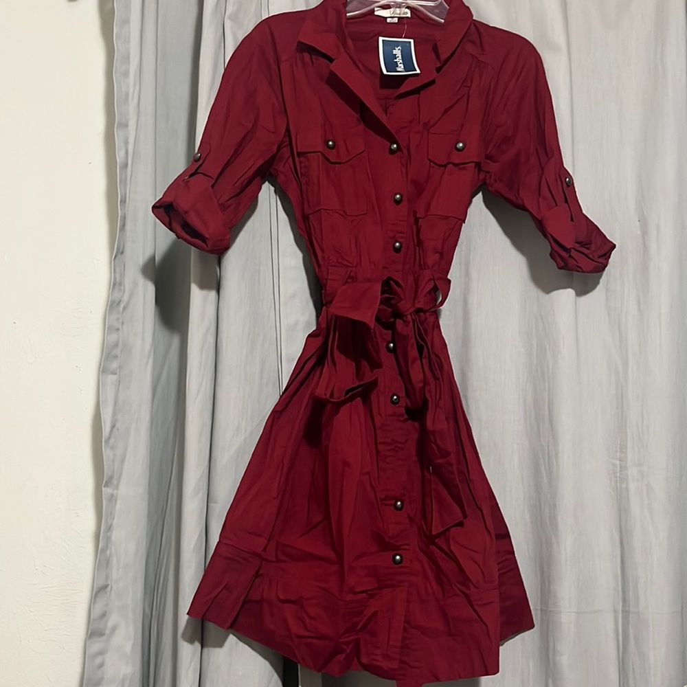 Red button dress